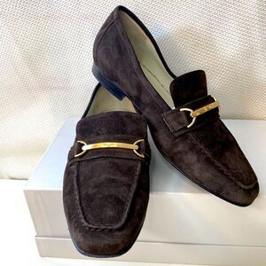 Bruno Magli Dark Brown Loafers with Gold Detail